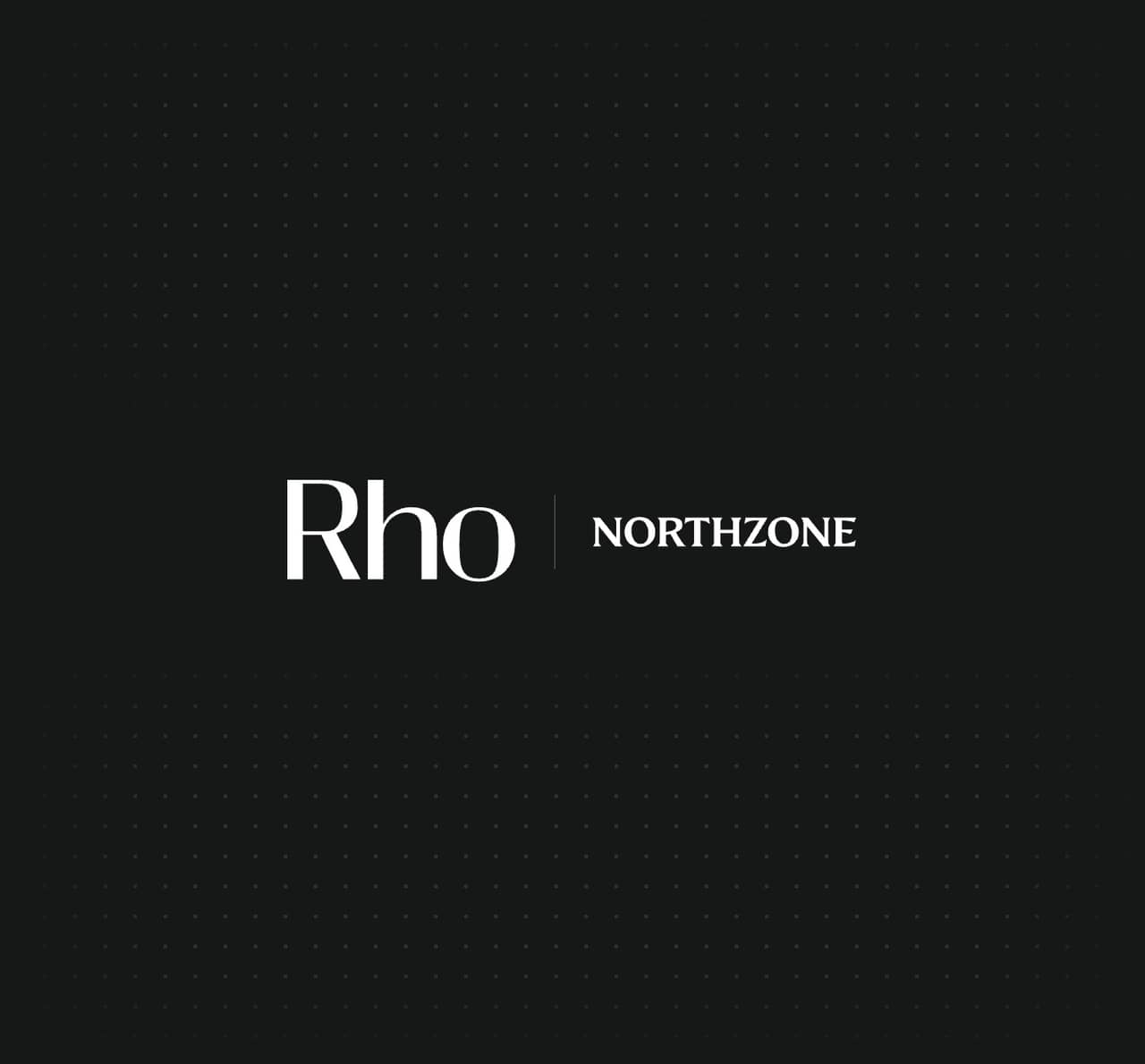 Black background with the white text "Rho | Northzone" in the center.