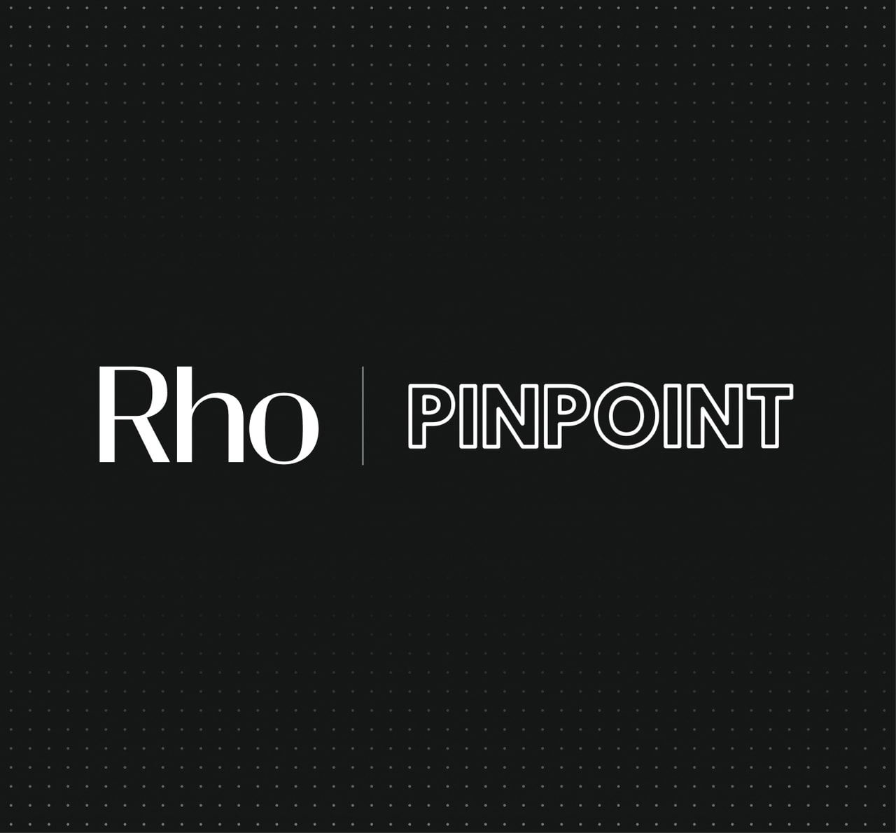Rho and Pinpoint logos displayed side by side.