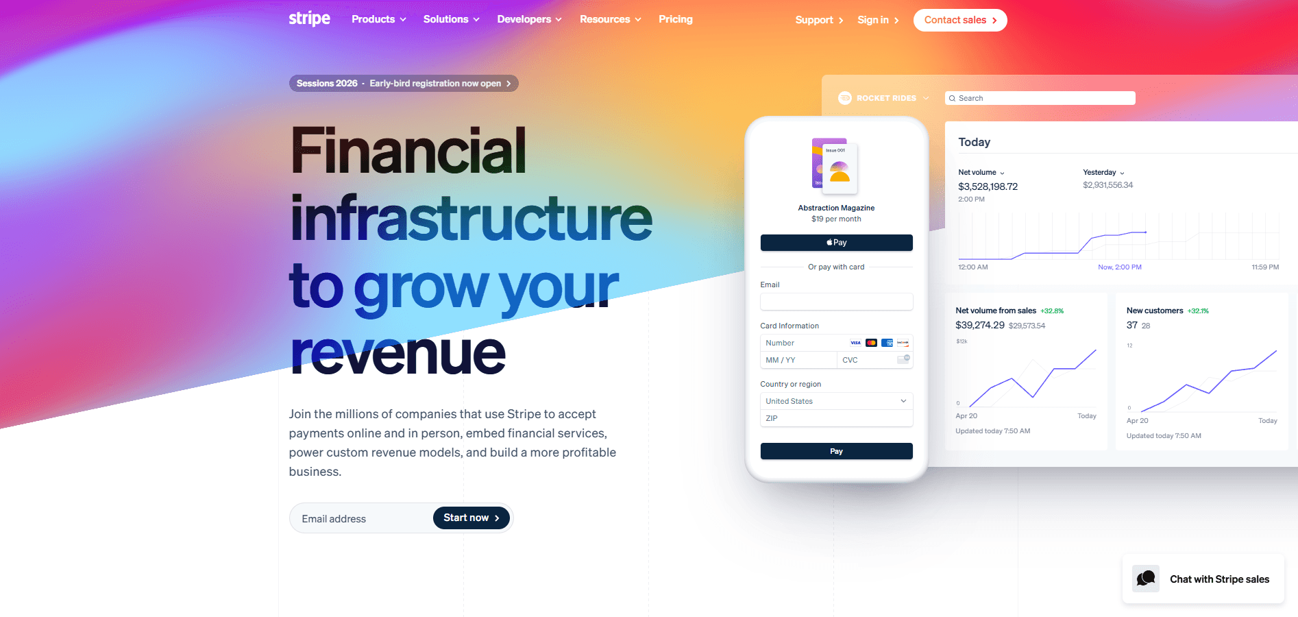 Stripe landing page