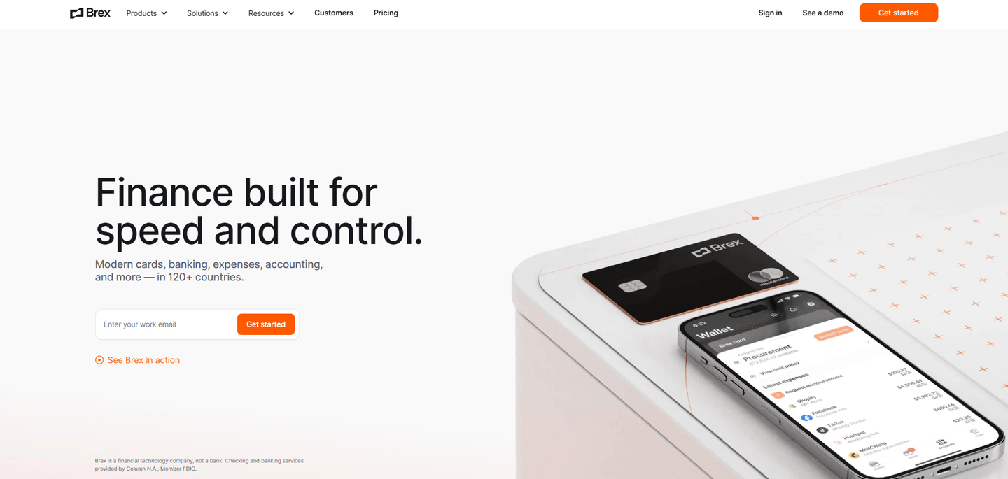 Brex landing page