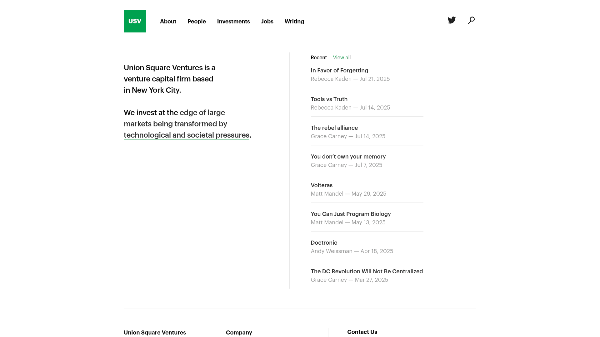 Image of Union Square Ventures - Series B VC Firm