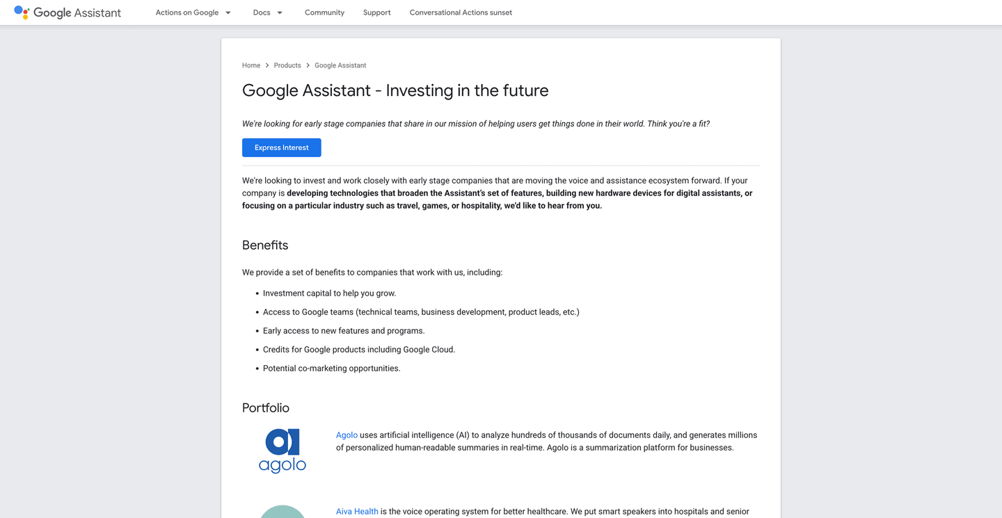 Image of Google Assistant Investments - Top VCs in Mountain View, California, United States