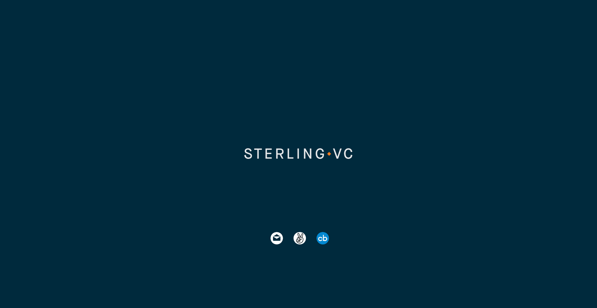 Sterling VC landing page displaying the Sterling VC logo on a dark minimalist background.