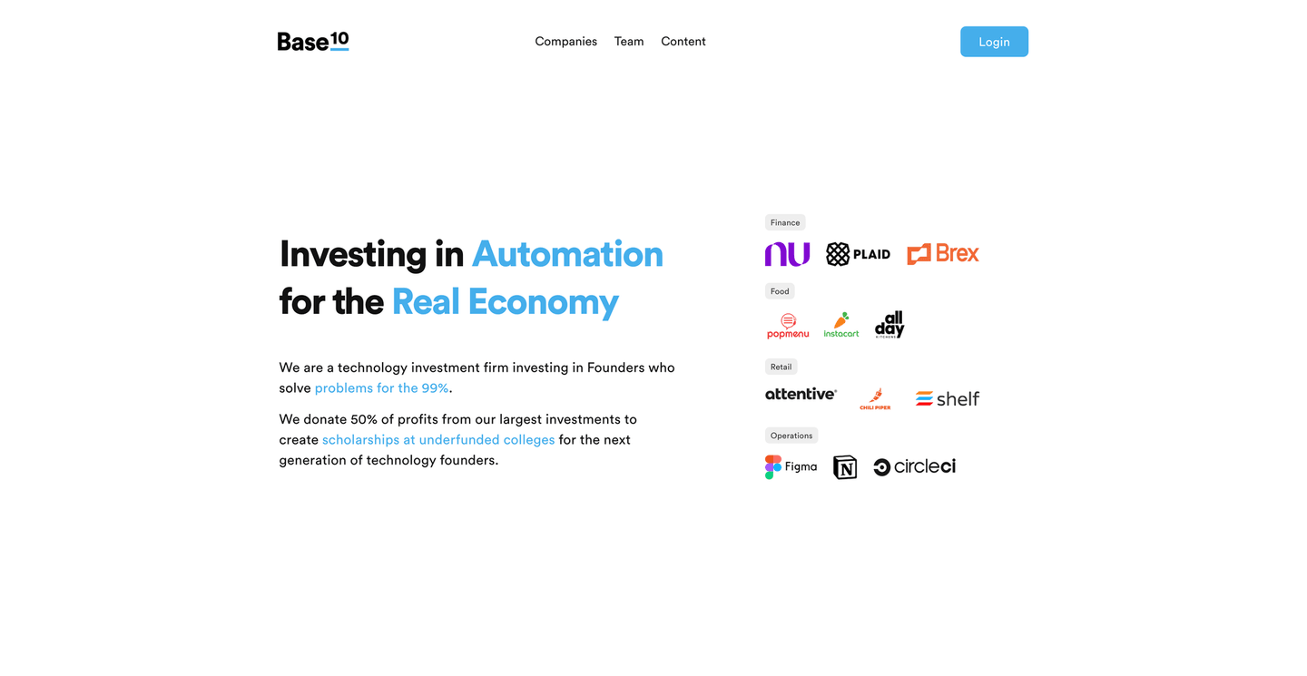 Image of Base10 Partners  - Seed Stage VC Firm