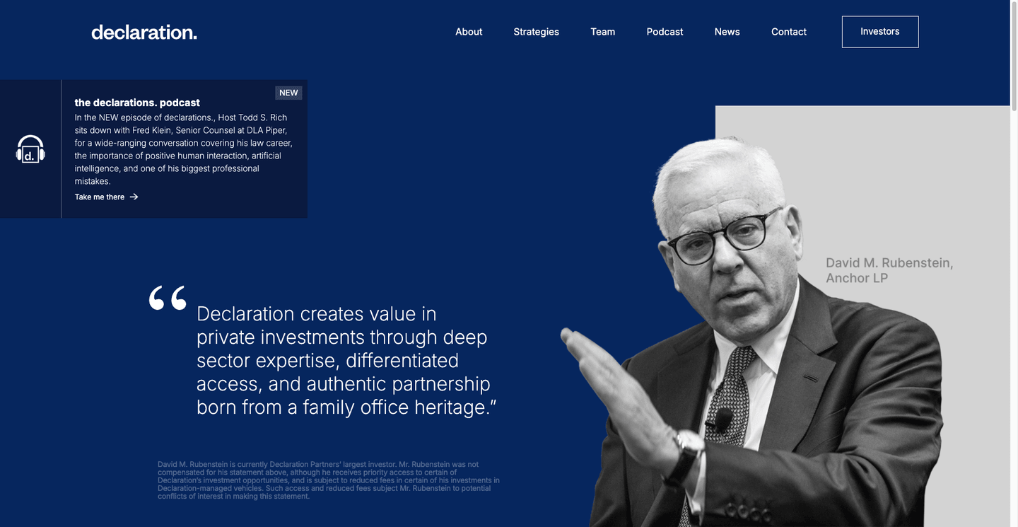 Image of Declaration Partners - Series C VC Firm