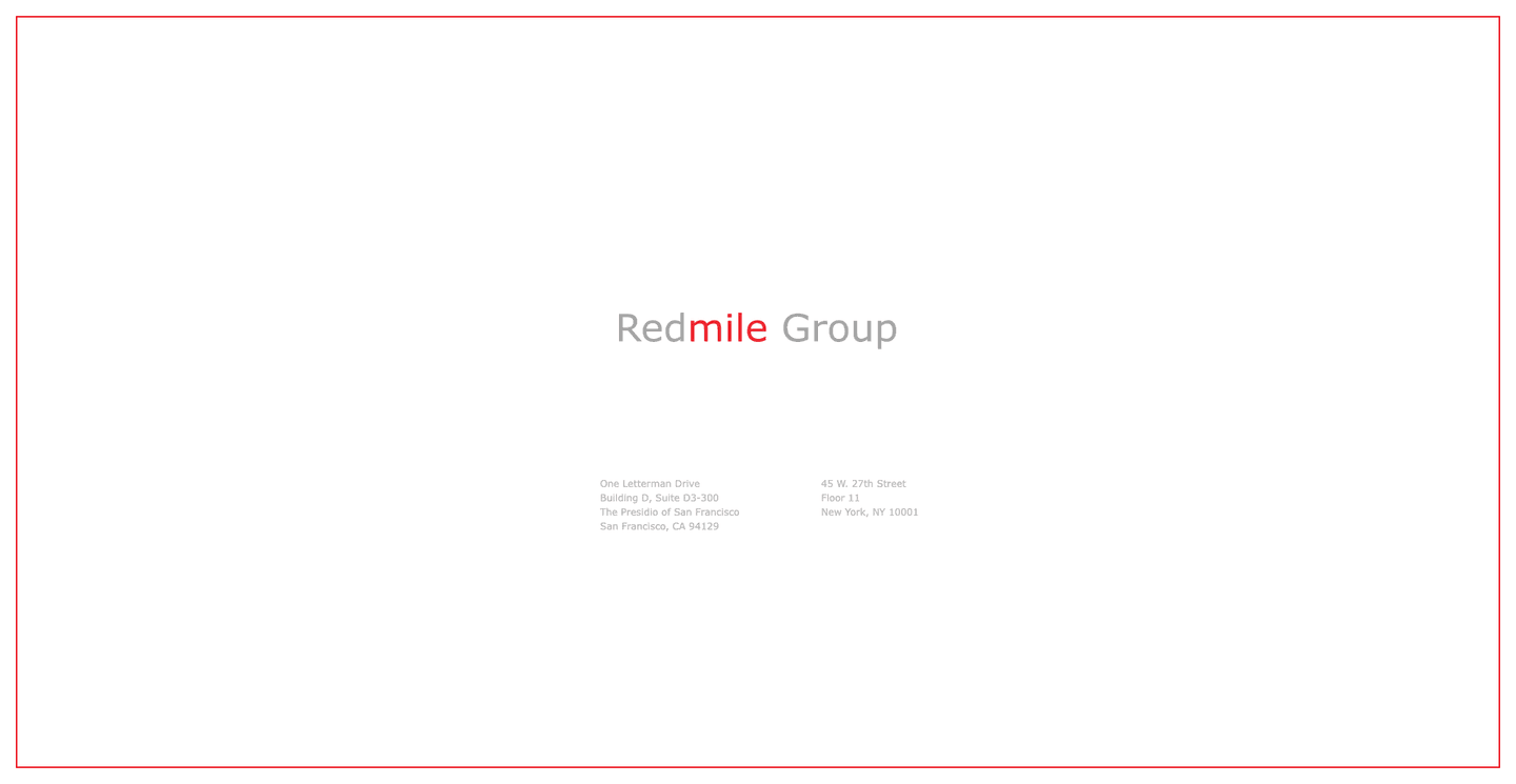 Redmile Group landing page displaying the Redmile Group logo on a minimalist white background.