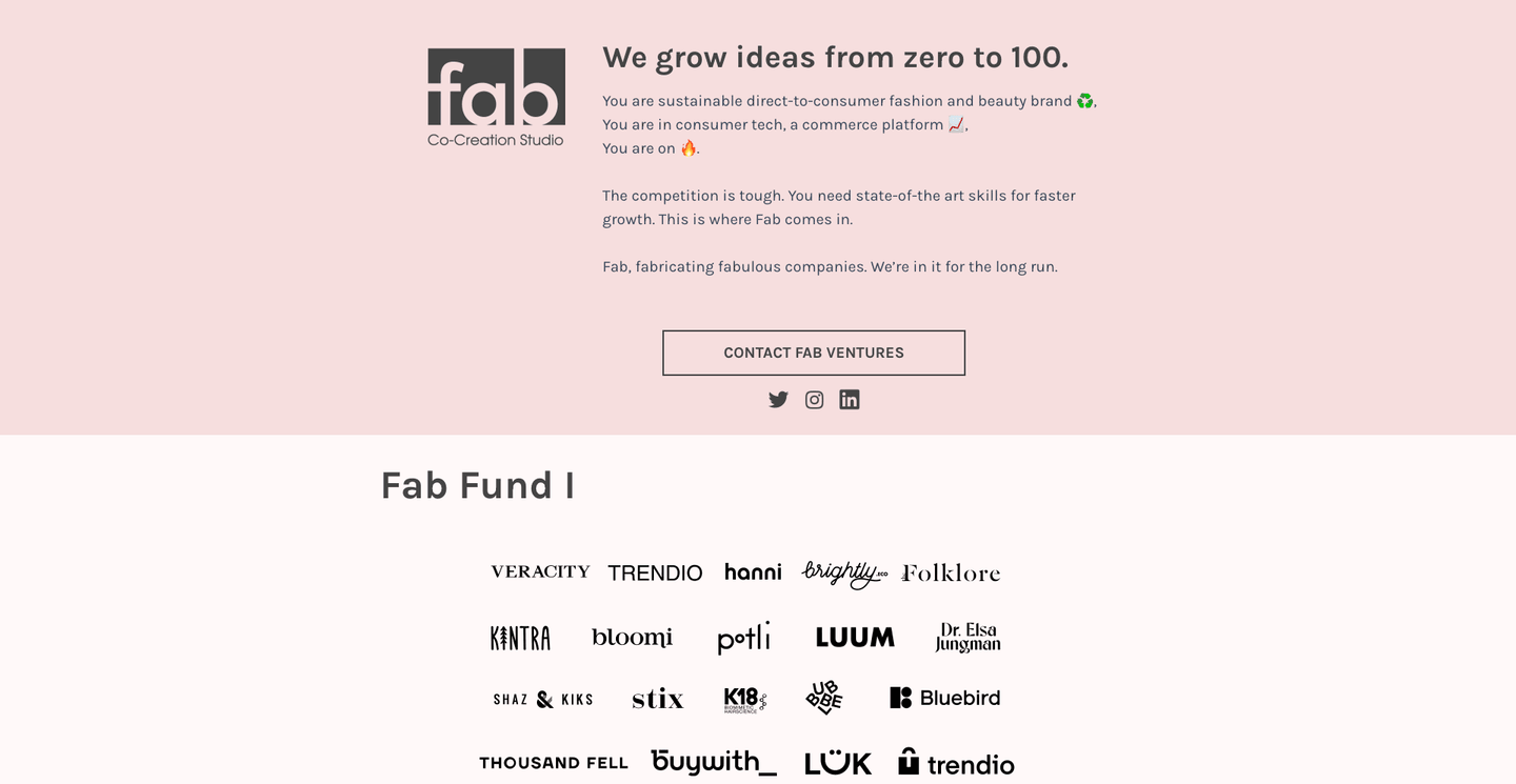 Image of Fab Co-Creation Studio Ventures - Top VCs in Retail Technology