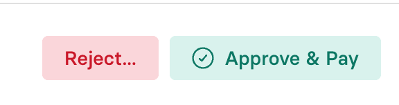Approve and Pay buttons on an individual bill payment in Rho