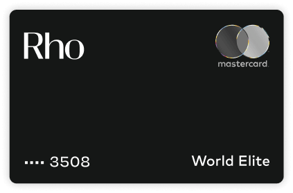 A Rho metal credit card