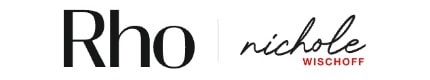 Text logo featuring "Rho" in bold font and "nichole WISCHOFF" in a cursive and uppercase style.
