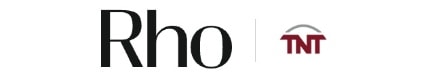 The image shows the Rho logo alongside the TNT logo, featuring the text "Rho" and "TNT" with a gray arc over "TNT."