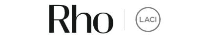"Rho logo on the left, LACI logo inside a circle on the right, with a vertical line separating them."