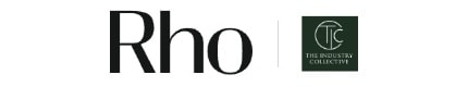 "Logos of 'Rho' in bold letters and 'The Industry Collective' with acronym 'TIC' inside a green square."