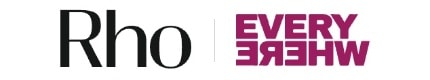 The image shows the text "Rho" in black and "EVERY WHERE" in bold maroon capital letters.
