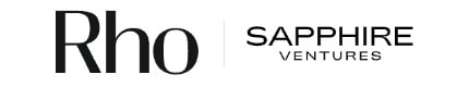 Logos of Rho and Sapphire Ventures in black text on a white background.