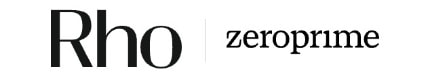 The image shows the text "Rho zeroprime" in black on a white background, with "Rho" in bold and larger font.