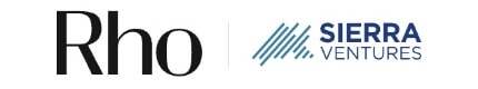 Logos of "Rho" in black text and "Sierra Ventures" in blue with a stylized mountain graphic.