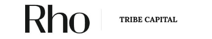 Logo with the text "Rho" in bold black letters and "TRIBE CAPITAL" in smaller black letters on a white background.