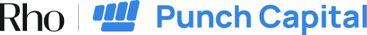 Rho logo alongside the Punch Capital name and blue fist-style icon.