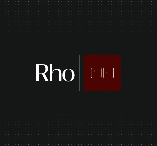 Rho logo next to a red square containing the letters T and C, which is the Type Capital logo.