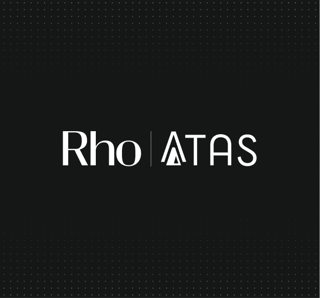 Rho logo paired with the ATAS name featuring a stylized “A”.