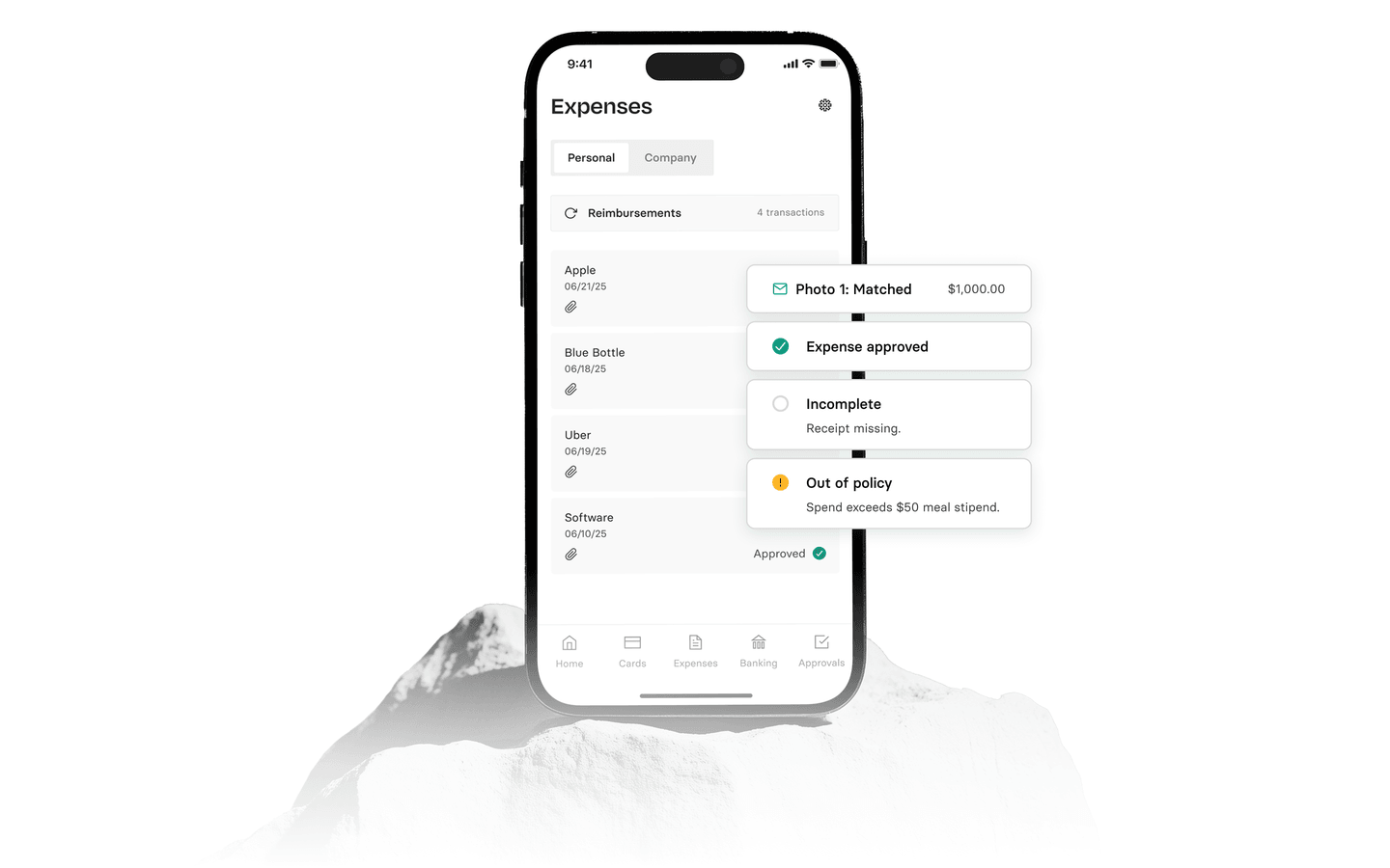 corporate card mobile controls