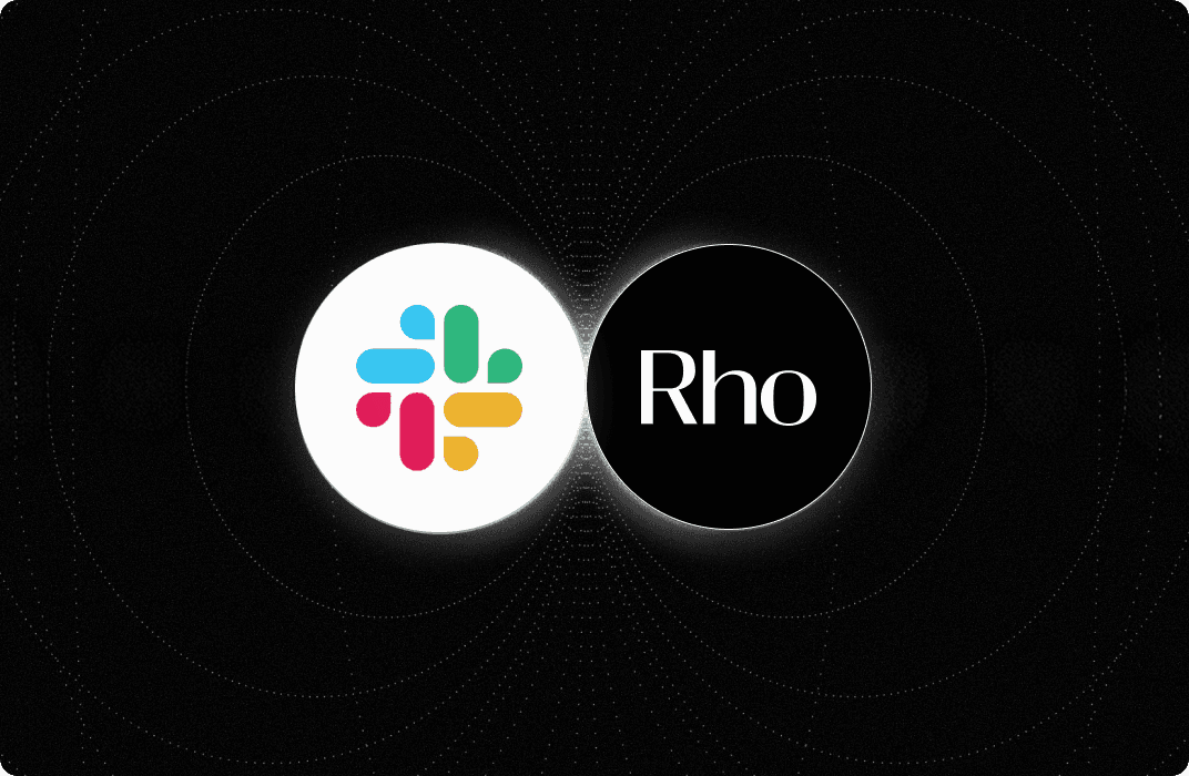 Rho for Slack balance and alert notifications inside a Slack channel