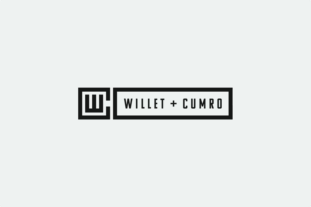 Logo with stylized "W" and "C" on the left, and "WILLET + CUMRO" written in bold letters inside a rectangular border on the right.