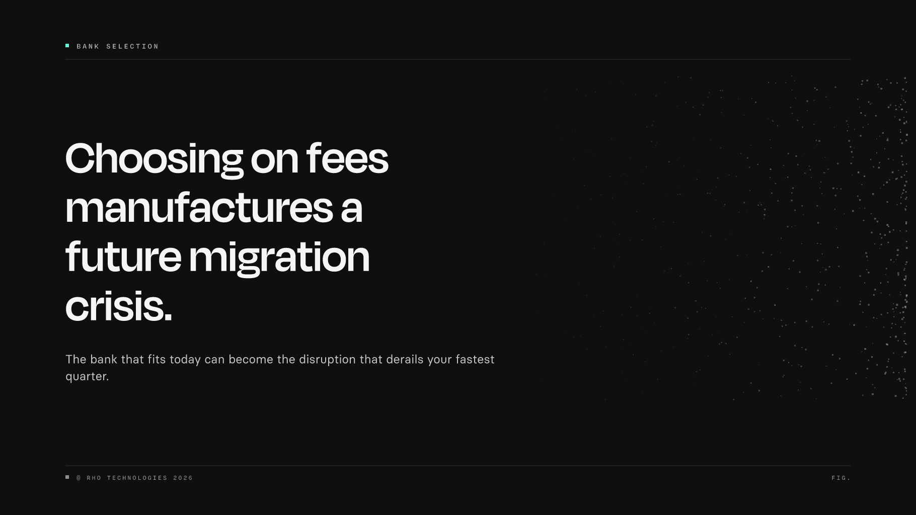 Bold editorial claim warning Ohio founders that fee-first bank selection creates costly future migrations