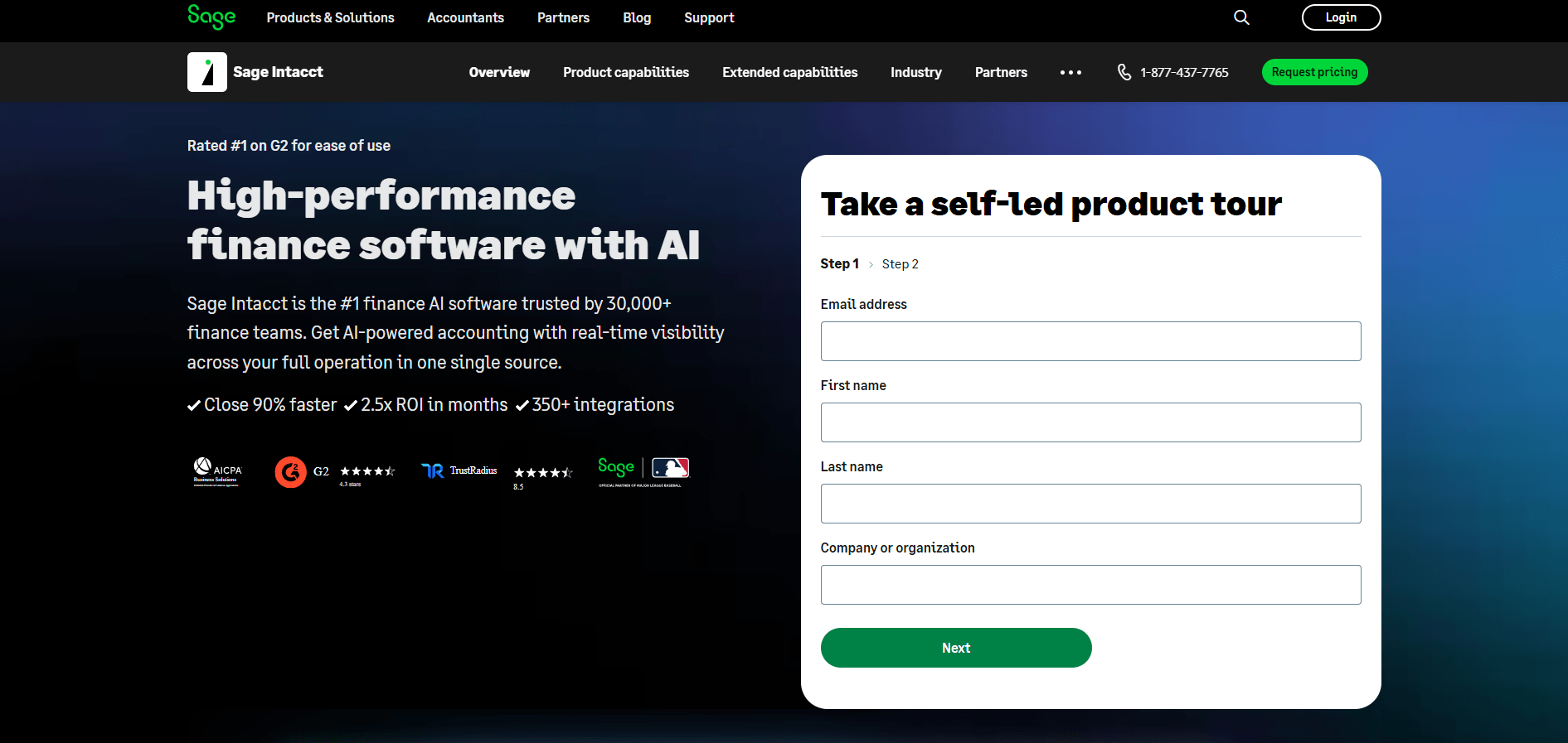 Sage landing page