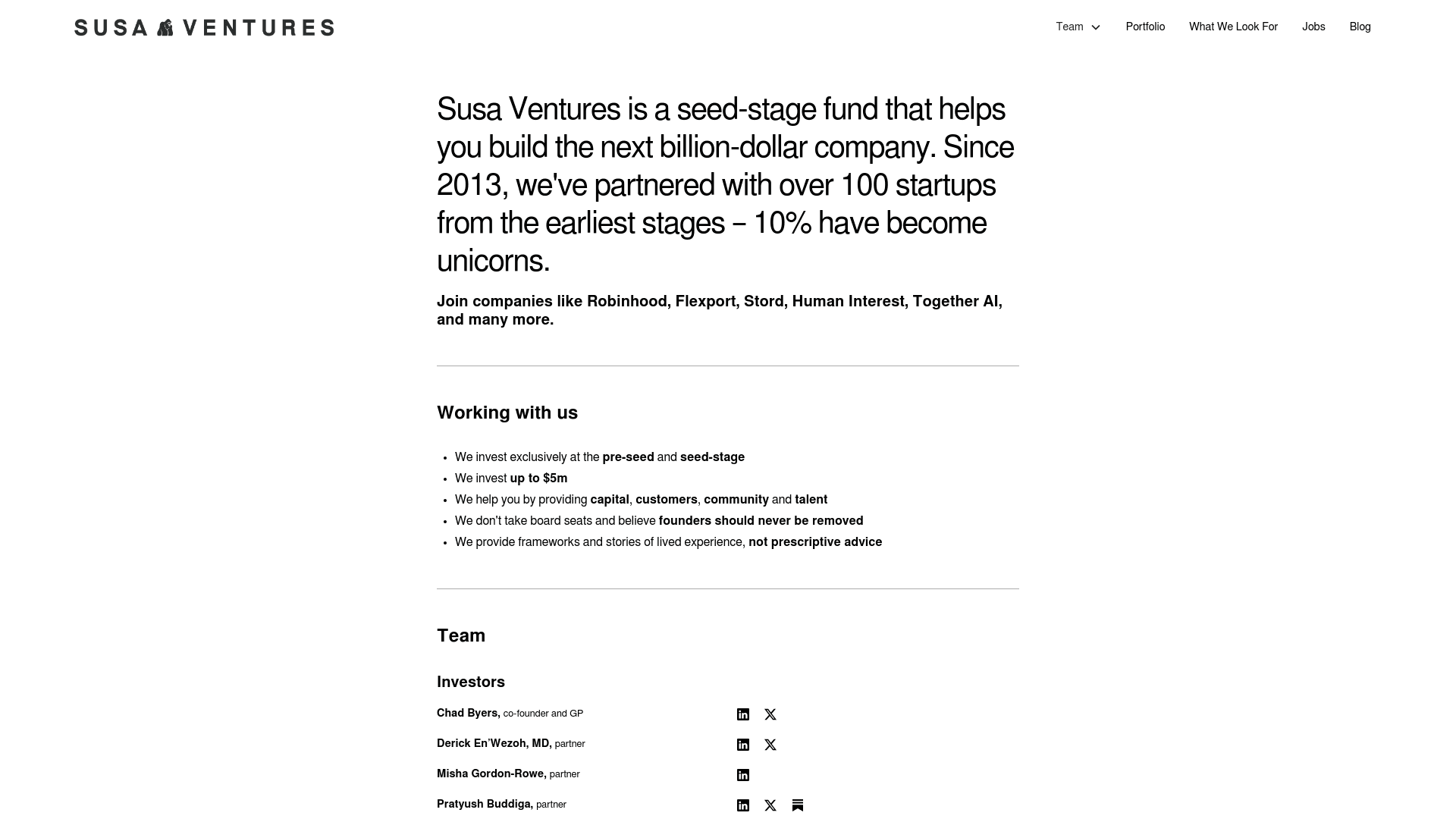 Image of Susa Ventures - Series A VC Firm