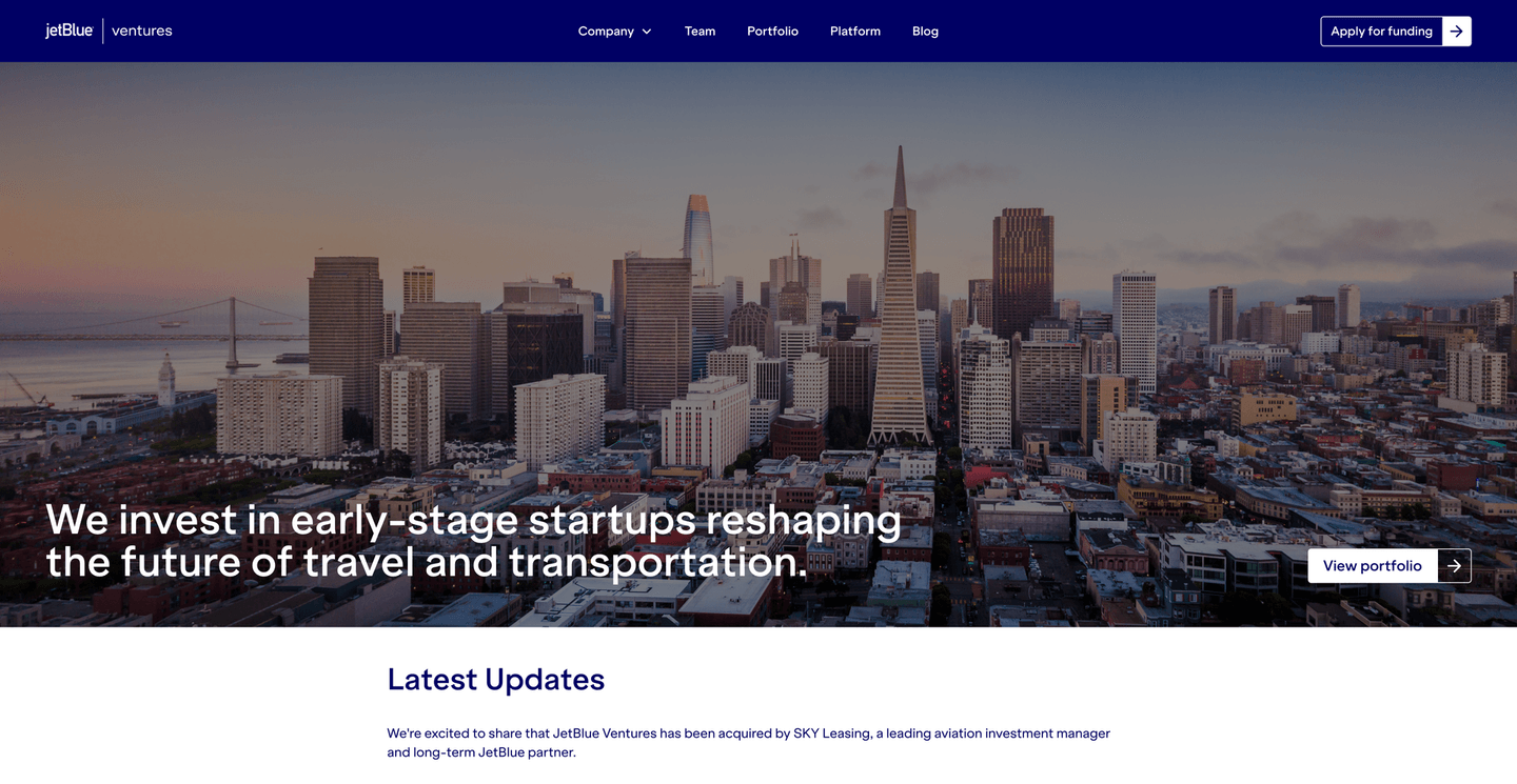 Image of JetBlue Ventures- Top VCs in Travel