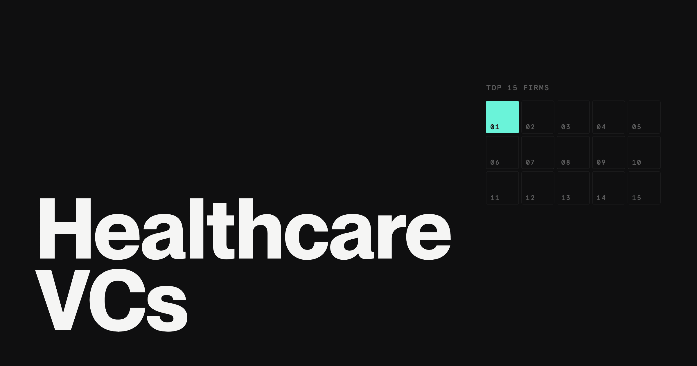 Top 15 Venture Capital Firms Investing in Healthcare