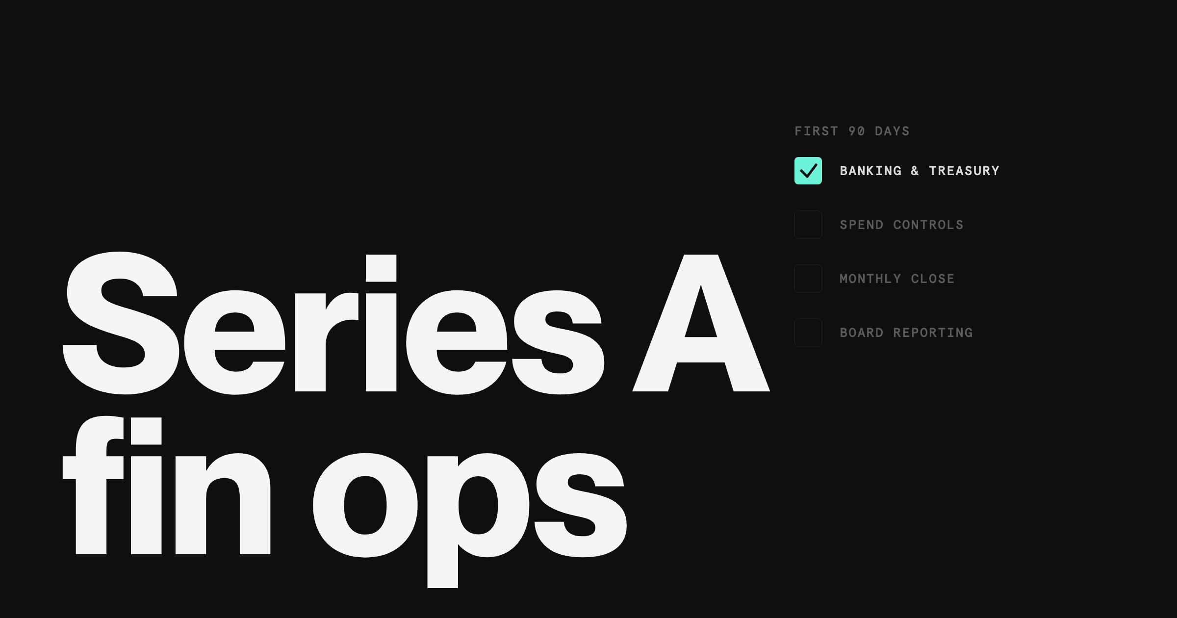 Financial operations checklist for Series A startups