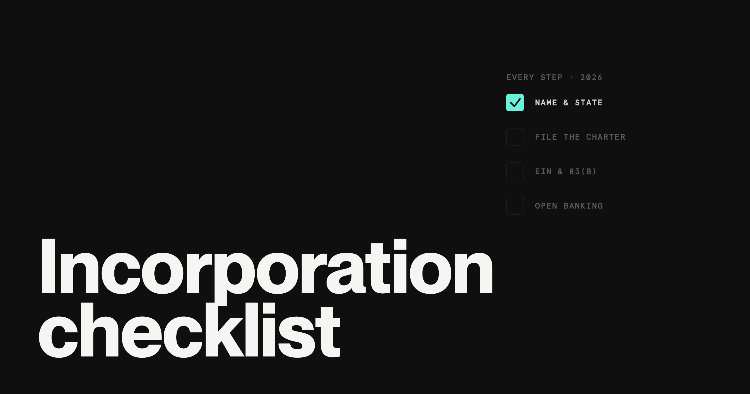 Startup Incorporation Checklist: Every Step for 2026