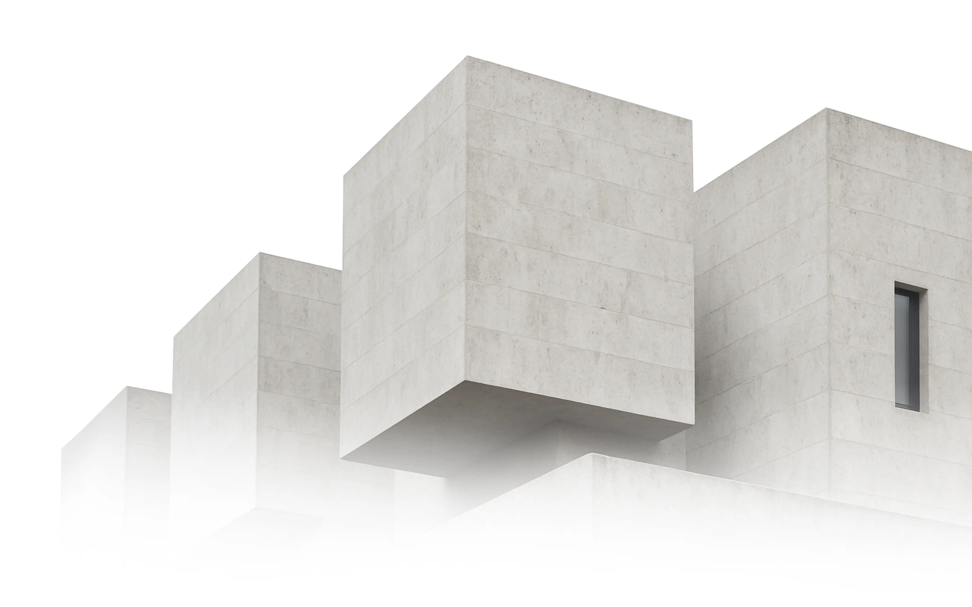 Abstract illustration of stacked geometric concrete building blocks
