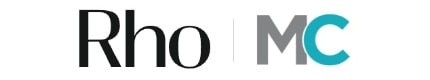 Stylized text logo featuring "Rho" in black and "MC" in gray and turquoise.