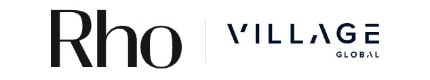 Logos of "Rho" in black text and "Village Global" in dark blue text on a white background.
