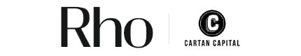 Logos of Rho and Cartan Capital; Rho in bold text, Cartan Capital with a circular logo featuring a "C".