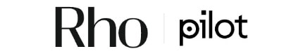Logo displaying the word "Rho" in bold black letters next to "pilot" with a vertical line separating them.