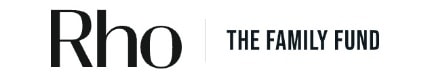 Logo with text "Rho" in bold black letters and "THE FAMILY FUND" in uppercase, separated by a thin vertical line.