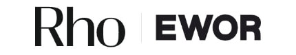 Black text logo featuring "Rho" and "EWOR" on a white background.